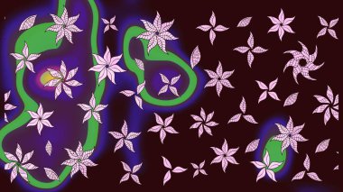 Elle boyanmış suluboya resim çizimleri, çiçekler ve bitkiler. Kahverengi renkte çiçekler.