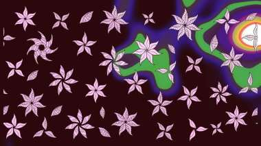 Raster illüstrasyonu. Kahverengi renklerde. Kahverengi renkte kahverengi papatya deseni.