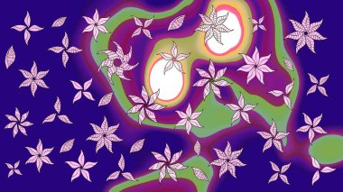 Yumuşak, bahar çiçekli arka plan. Mavi renkli çiçekler. Raster çiçek desenli ve çiçekli..