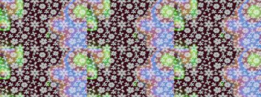 Küçük kahverengi çiçekli oldukça eski bir besin torbası deseni. Tekstil, kumaş, kapaklar, duvar kağıtları, baskı, naylon, yapıştırma, örgü, dekupaj için çiçeksiz arkaplan. Millefleurlar.