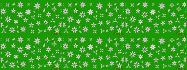 Şirin çiçek elementleri. Yeşil renkli çiçekler. Raster illüstrasyonu. Çizim.