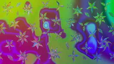 Çiçek deseni. Chichi 'nin kumaş kalıbını çiz. Renkli Bahar Teması eskiz kalıbı. Düz Çiçek Elementleri Tasarımı. Raster illüstrasyonu.