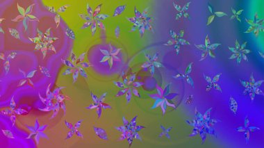 Güzel kumaş deseni. Mor renklerde. Raster illüstrasyonu. Raster illüstrasyonunda çiçek deseni çizimi.