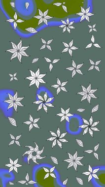 Renkli Bahar Teması eskiz kalıbı. Çiçek desenli eskiz. Tarafsız renklerde çiçekler. Düz Çiçek Elementleri Tasarım Raster illüstrasyonu.