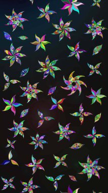 Süslü kumaş deseni. Düz Çiçek Elementleri Tasarımı. Raster illüstrasyonundaki çiçek desenli çizim. Renkli Bahar Teması çizim şablonu.