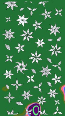 Yapraklı çizim şekli. Şirin, zarif çiçekler Raster illüstrasyonu. Tekstil için figür. Davetiye ve kartpostal tasarımı için dekoratif çiçek unsurları. Poster veya kapak için arkaplan.