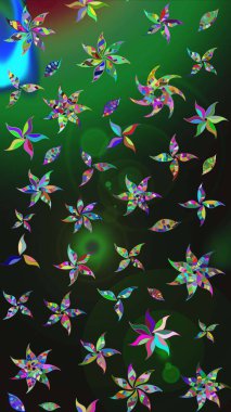 Düz Çiçek Elementleri Tasarımı. Gri renkli çiçekler. Renkli Yaz Temalı eskiz kalıbı. Sevimli çiçek raster deseni.