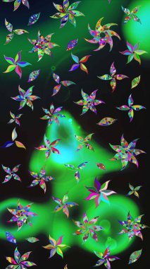 Çizgi çizimi kalıbı. Şirin çiçekler. Raster Moda kumaş deseni.