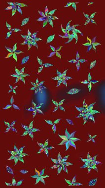 Kırmızı renkte çiçekler. Tropik çiçekler. Gömlek çizimi Arkaplan Deseni.