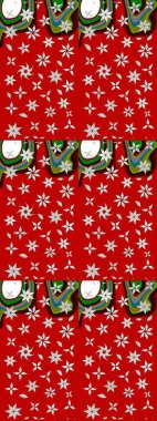 Kırmızı renkte çiçekler. Kumaş desenli papatya çiçekleri ayrıntıları.