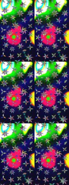 Raster illüstrasyonu. Gri kıvırcık çiçekler gri renkte şekillenir. Klasik çiçek tasarım elementleri.