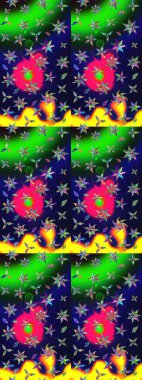 Küçük çiçekteki sevimli çiçek deseni. Mavi renkte çiçekler.