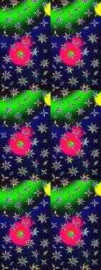 Küçük çiçekli yay deseni çiz. Raster illüstrasyonu. Suluboya tarzında gri renkler üzerine.