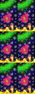 Çiçekli çiçek deseni, suluboya. Küçük çiçekte güzel bir çiçek deseni var. Raster deseni.