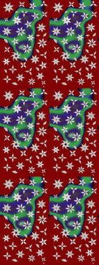 Kabile sanatı boho baskısı, klasik çiçek arkaplanı. Arkaplan dokusu, duvar kağıdı, kırmızı renkli çiçek teması. Soyut etnik raster çizim kalıbı.