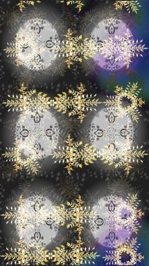 Kışın sembolü. Raster illüstrasyon kar taneleri. Gri, nötr ve kahverengi renklerde suluboya kar taneleri. Güzel dekorasyon.