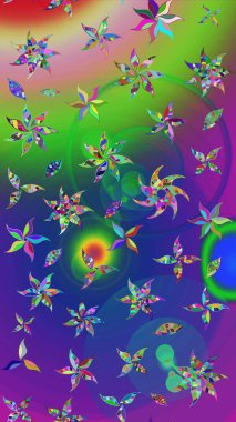 Klasik tropikal doğal elementlerin suluboya seti. Raster illüstrasyonu. Egzotik çiçekler, botanik parlak klasik yeşil renkler.