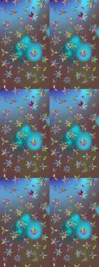 Kahverengi renkli çiçekler. Raster illüstrasyonu. Tropikal çizim çiçek deseni.