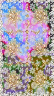 Altın elementlerle nötr renklerde altın desen. Kusursuz altın desen. Raster doğulu süsü.