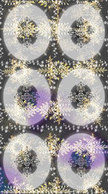 Arabesk ile klasik model. Geleneksel klasik süs. Arabesk ve çiçekli doğu raster desenleri.