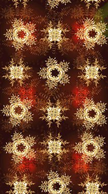 Raster Noel soyut renkli arka plan ve tatlı kar tanesi. Farklı kar taneleri toplayıcısı, sarı, kahverengi ve kırmızı renklerde kış elementleri..