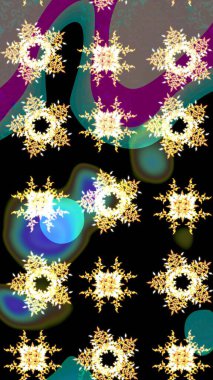 Çiçek duvar kâğıdı. Çiçek arkaplan. Siyah renkli şirin tekstil. Raster illüstrasyonu. Renkli çizim deseni.