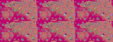 Eskiz Vintage Çiçek Deseni. Raster Kalça dokusu deseni.