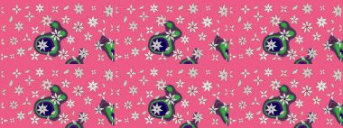 Çiçekli, yapraklı, çiçek desenli eskiz. El çizimi. Raster illüstrasyonu.