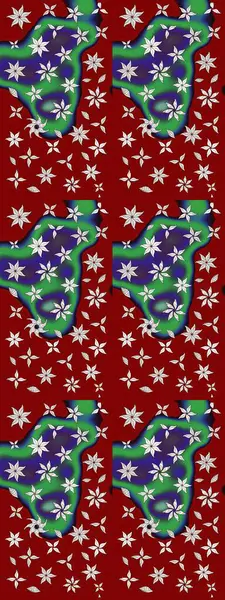 Kabile sanatı boho baskısı, klasik çiçek arkaplanı. Arkaplan dokusu, duvar kağıdı, kırmızı renkli çiçek teması. Soyut etnik raster çizim kalıbı.