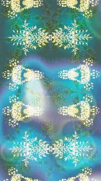 Çiçekli karalama şeklinde Raster çiçek deseni. Yumuşak, bahar çiçekli arka plan. Çiçekler mavi, yeşil ve nötr renklerde.