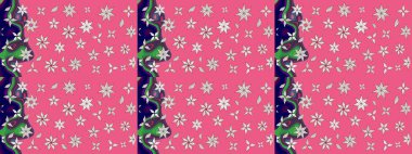 Çiçekli el çizimi çizimi deseni. Modern, pembe raster arka plan duvar kağıdı çizimi, klasik çizgili, desenli desenli çiçekler, çiçekli süsler..