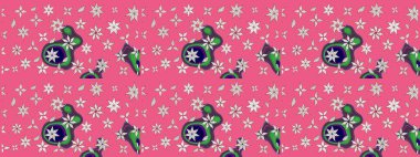 Çiçekli, yapraklı, çiçek desenli eskiz. El çizimi. Raster illüstrasyonu.