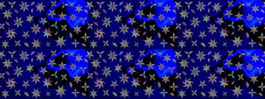 Mavi renkli çiçekler. Elle boyanmış suluboya resim çizimi çiçekler ve bitkiler.