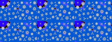 Küçük çaplı çiçeklerdeki basit şirin desenler. Tekstil veya kitap kapakları, imalat, duvar kağıtları, baskı, hediye paketi ve yapıştırma kitabı için çiçek eskizi geçmişi. Raster illüstrasyonu.