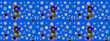 Soyut çiçek çizim kalıbı arka planı. Raster deseni. Raster illüstrasyonu. Mavi renklerde. Küçük çiçekte sevimli çiçek deseni var..