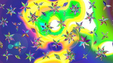 Raster illüstrasyonu. Dekorasyon ve tasarım için güzel bir desen. Moda baskısı. Eski model. Çiçeğin suluboya çizimlerinin mükemmel deseni. Suluboya çizim deseni.