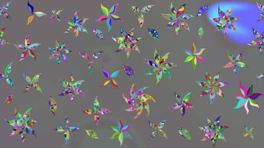 Raster. Gri renkli güzel çiçekli çizim deseni, suluboya çiçek deseni, duvar kağıdı, kart veya kumaş için fayanslı..