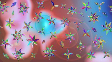 Suluboya stilinde nötr renklerde. Raster illüstrasyonu. Küçük çiçekli bahar deseni çiz.