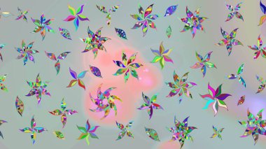 Gri renkli çiçekler. Raster düz çiçek çizim deseni. Tasarım hediye paketi, tebrik kartları, posterler ve afiş tasarımı.