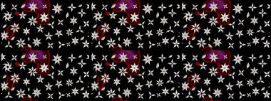 Düz Çiçek Elementleri Tasarımı. Raster. Renkli Bahar Teması çizim şablonu.