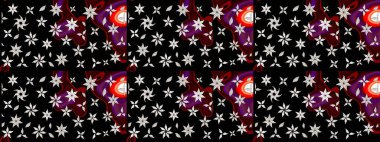 Raster düz çiçek çizim deseni. Hediye ambalaj kağıdı, tebrik kartları, posterler ve pankart tasarımı. Siyah renkte çiçekler.