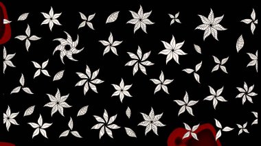 Suluboya tarzında siyah renklerde. Küçük çiçekli yay deseni çiz. Raster illüstrasyonu.