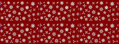 Çiçek ve yapraklı karalama şeklinde Raster çiçek deseni. Kibarca, kırmızı renkte bahar çiçekleri. Raster illüstrasyonu.