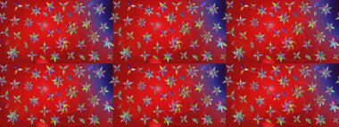 Renkli Bahar Teması eskiz kalıbı. Düz Çiçek Elementleri Tasarımı. Kırmızı renkte çiçekler. Güzel çiçek deseni..