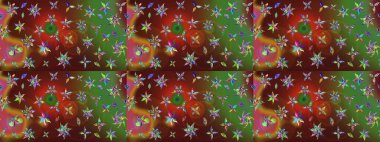 Renkli Bahar Teması eskiz kalıbı. Kahverengi renkli çiçekler. Raster illüstrasyonundaki çiçek desenli çizim. Düz Çiçek Elementleri Tasarımı.