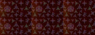 Çiçekler suluboya eskiz deseni. Raster Stili kumaş deseni.