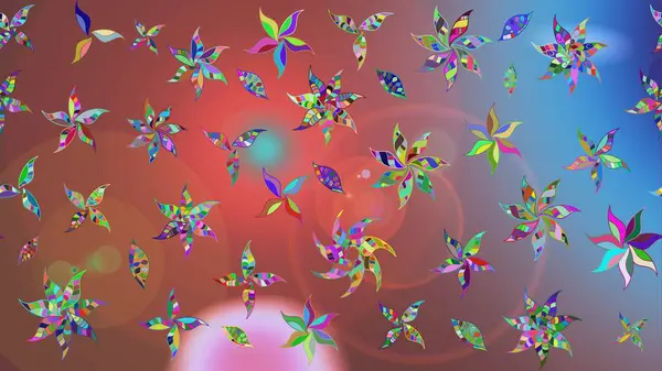 Raster illüstrasyonundaki çiçek desenli çizim. Kahverengi renkte çiçekler.