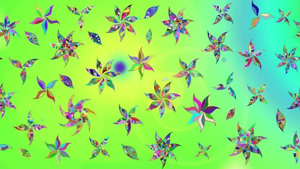 Gömlek baskısı için çiçek boyası. Yeşil renkli çiçekler. Çiçek eskiz kalıbı geçmişi.