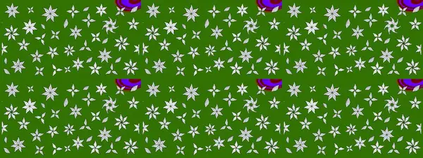 Klasik çiçekler. El çizimi, soyut ve süslü elementler. Yaz çiçekleri teması. Yeşil renkler. Suluboya resim taklit Raster illüstrasyonu.