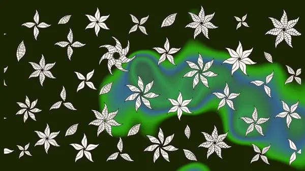 Sketch Colour Spring Theme eskiz kalıbı. Düz Çiçek Elementleri Tasarımı. Sevimli çiçek raster deseni. Gri renkli çiçekler.